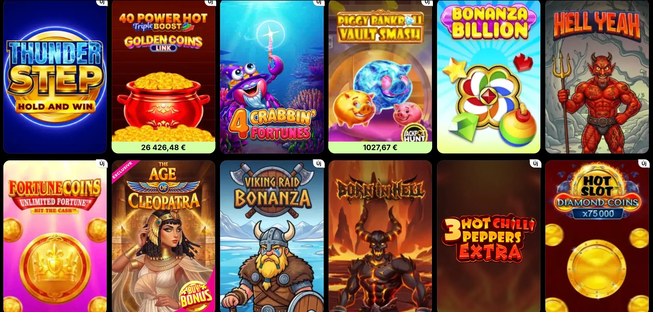 Nyerőgépes játékok választéka a Spinit casino